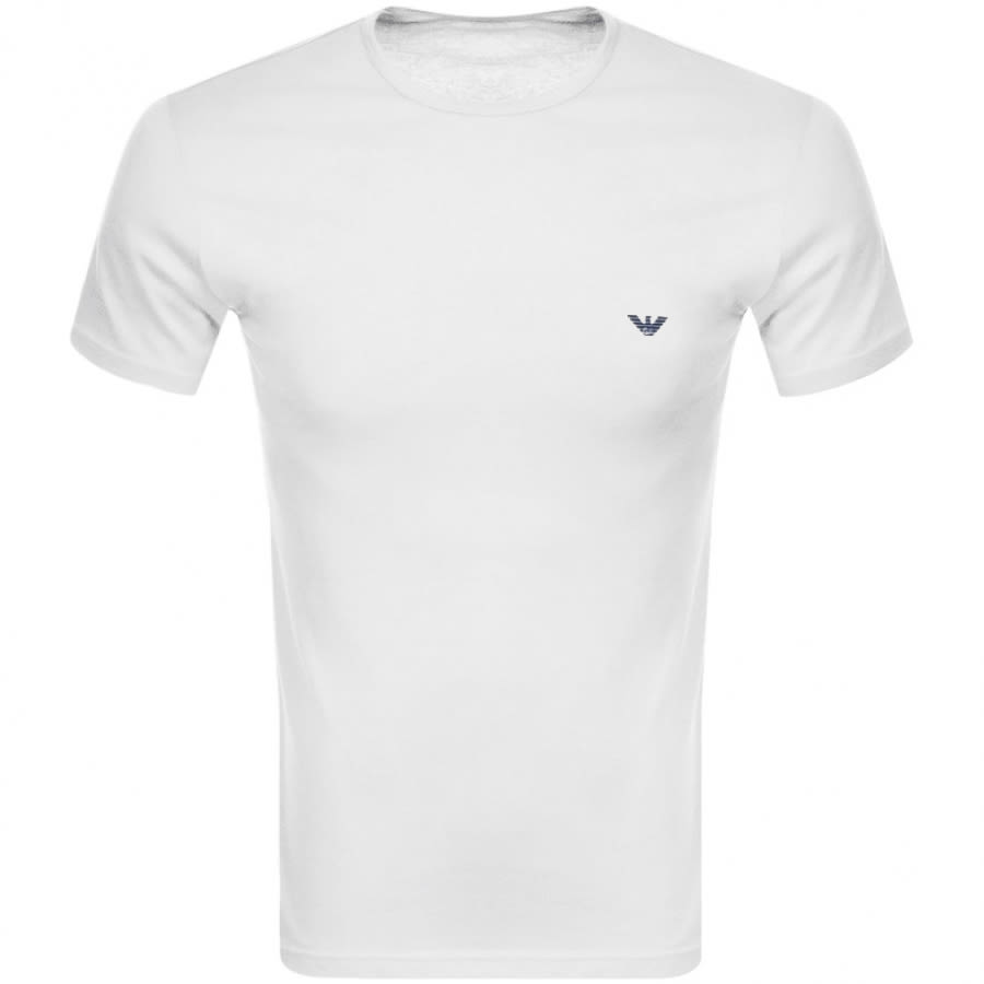 Emporio Armani Lounge 2 Pack T Shirts White | Mainline Menswear
